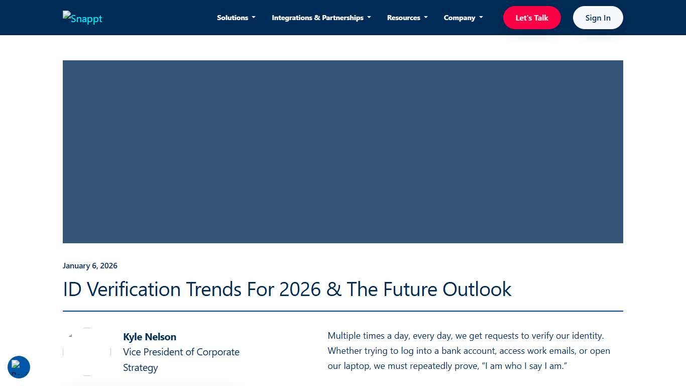 ID Verification Trends For 2026 & The Future Outlook - Snappt